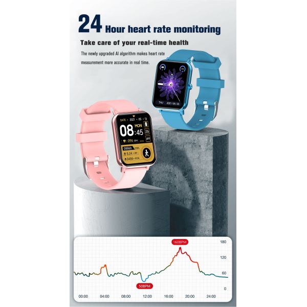 Arc Screen IP68 Waterproof Smart Watch 200 MAh For Heart Rate Temperature