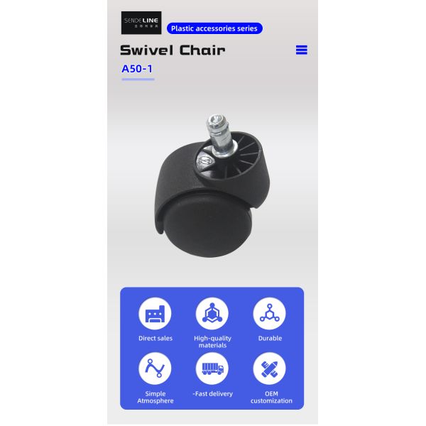 Nylon Office Chair Casters Replacement 200kg Load Capacity Universal silent wheel