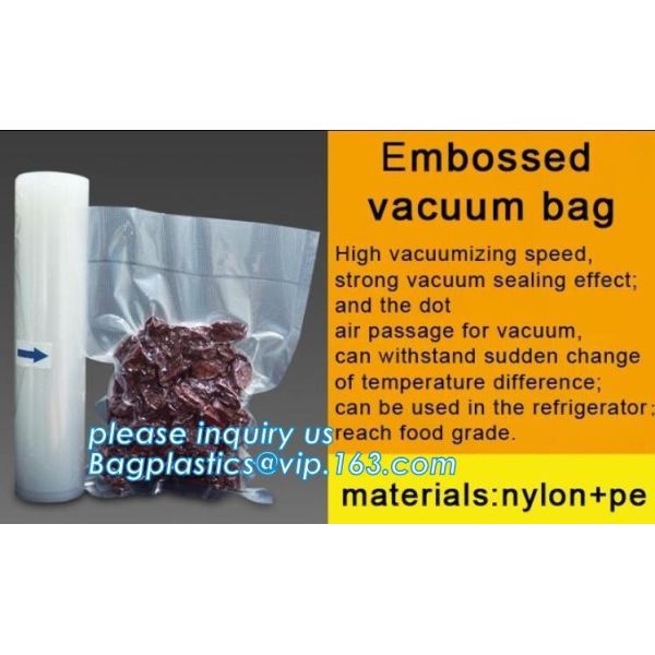 Embossing Resealable Vacuum Food Bags For Household Eco- friendly Texture Vacuum Food Storage Plastic Bag Rolls Moisture