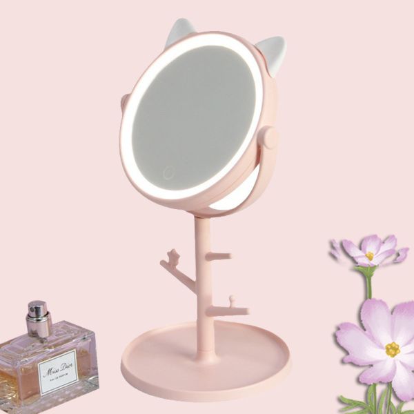 Fashionable Adjustable LED Cosmetic Vanity Mirror with Plastic and Glass Mirror