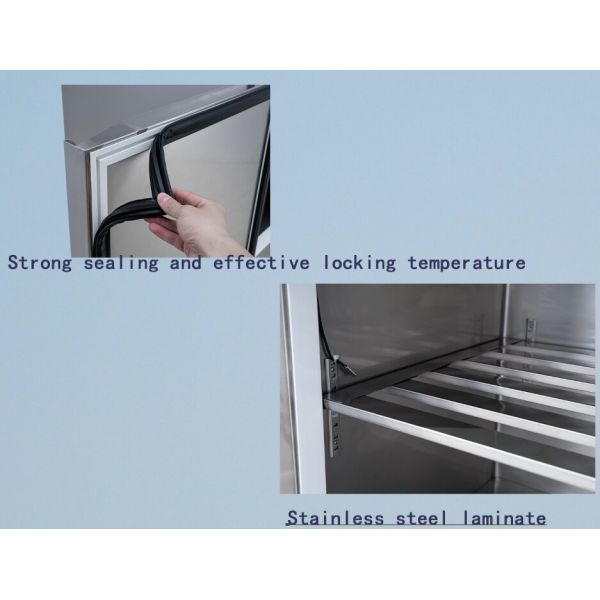 Four Door Commercial Kitchen Fridge Freezer Food Grade Wind Cooled Frost Free