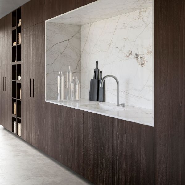 Custom Aluminum Simple Wood Veneer Wall Cabinet Kitchen Modern 304 Stainless Steel Kitchen Cabinet With Island