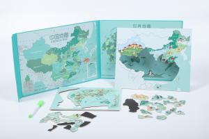 China Customized World Magnetic Map Puzzle Jigsaw Block For Kids on sale