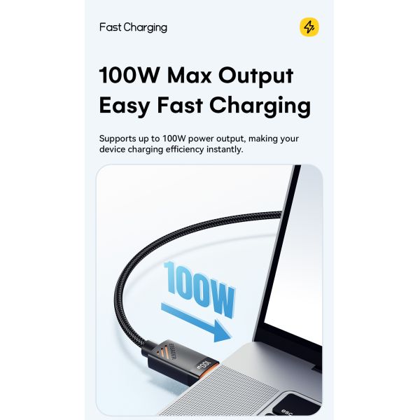 ESSAGER ES-X66 Series 100W USB C to USB C+L+Wireless Watch Charger 3 in 1 Cable