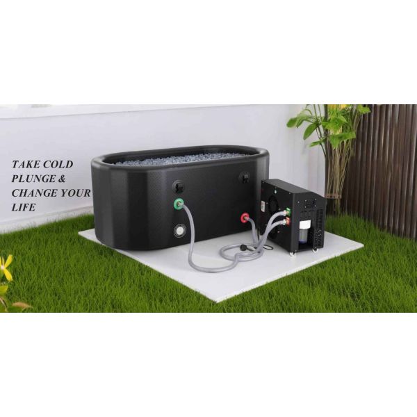 Custom Portable PVC Inflatable Cold Plunge Tub With Chiller , Folding Adult Ice Bath Tub
