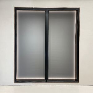 China Black Aluminum Trackless Screen Door 200*280cm 400*280cm on sale