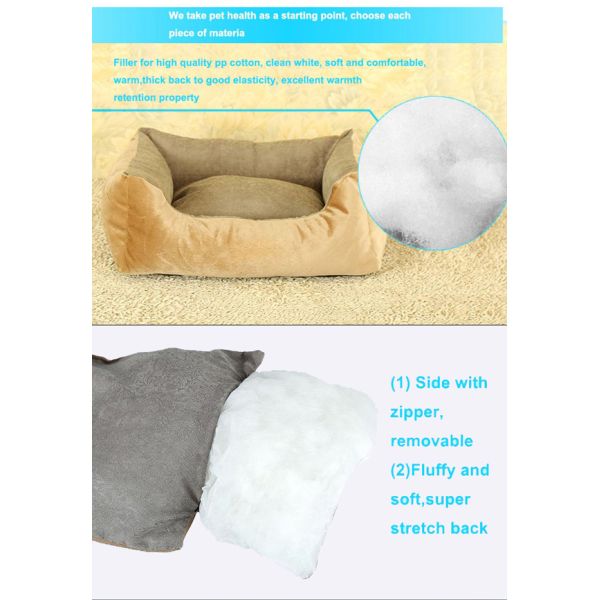 outdoor pet bed Stripes short plush pp cotton pet beds china factory