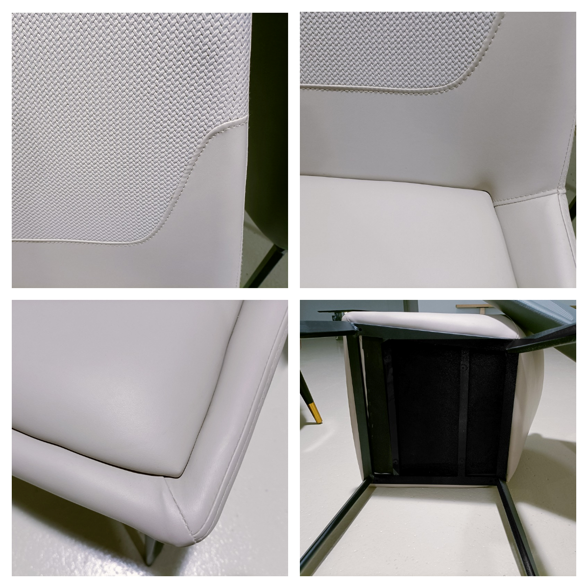 Spira Twist Pattern Italian Style Dining Chairs Intrigue Grey PU Leather