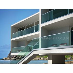 U Channel Frameless Glass Railing Apartment House Staircase / Stairwell Brushed