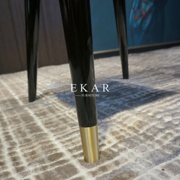 Modern French White Leather Upholstered Dining Chair