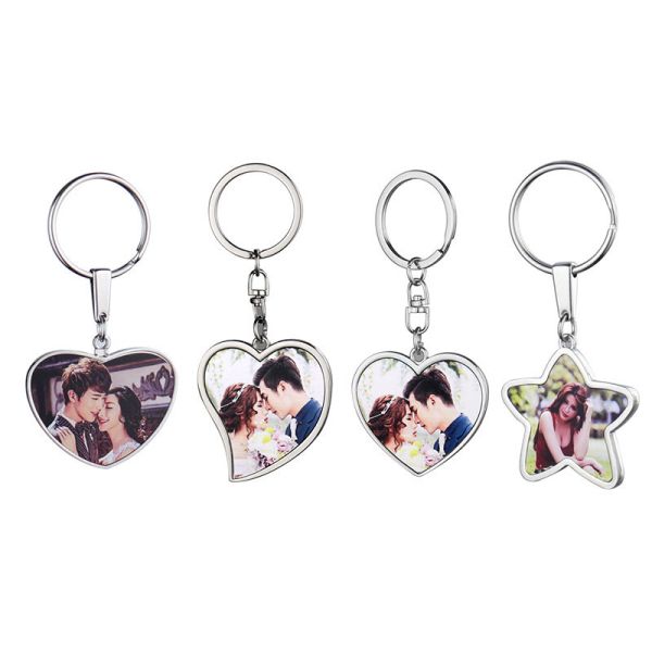 Quality Promotional Blank Metal Keychain Double Sided Sublimation Heart Keychain Custom Keychains For Business for sale