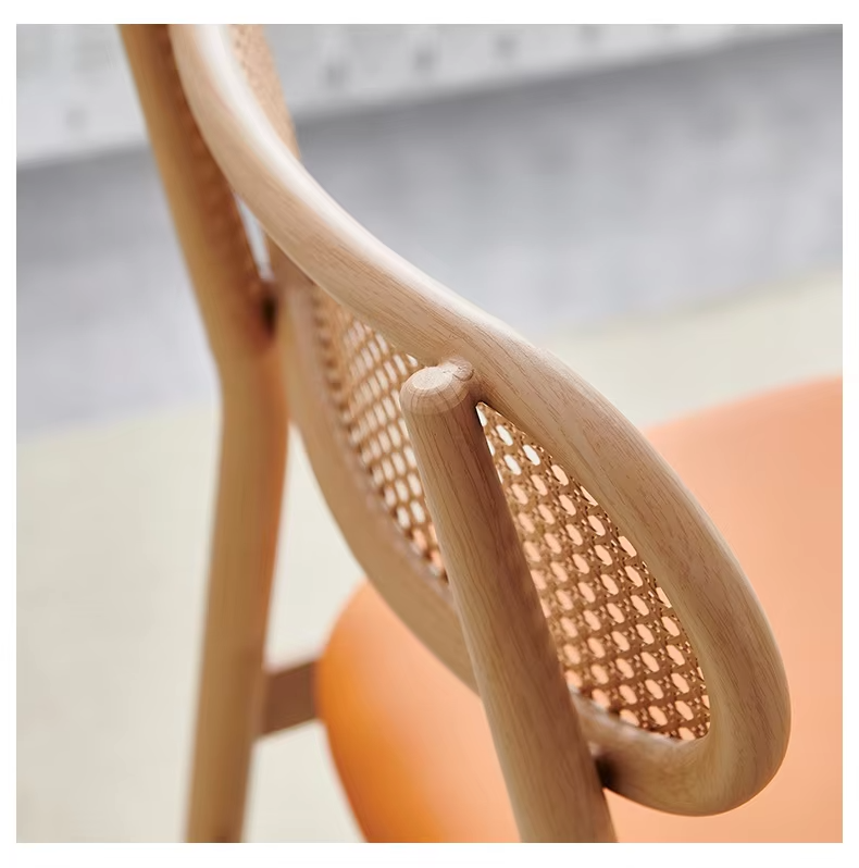 Close-up of rattan woven backrest detail