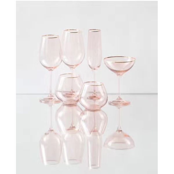 Wholesale Brilliant Gold Rim Glass Vase For Table Home Decoration Creative Wedding Party