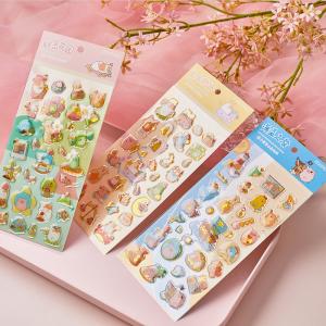 China OEM Cute Design 3D Epoxy Stickers Crystal Sticker Stationery Decorative PVC Sticker For Kids Cartoon on sale