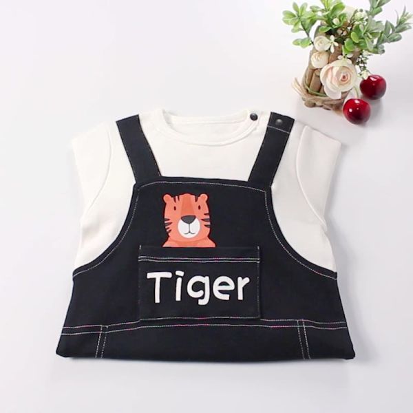 Children'S Short Sleeve Overall For Newborn Cartoon Strap Overalls Spring Autumn