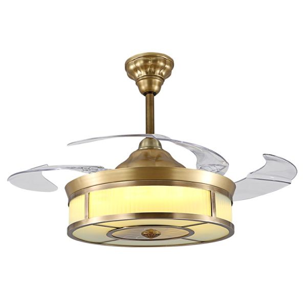 42 inch 3500K Remote Control Retractable Ceiling Fan Light 220VAc Invisible Blades