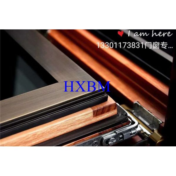 Powder Coating 68mm Thick Aluminum Clad Wood Windows for France market