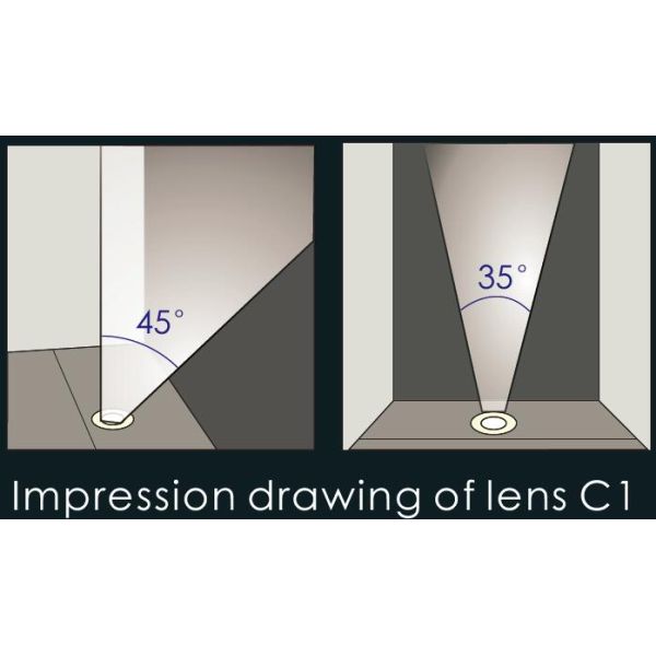 1 * 2 W Small Type 45° | 35° Asymmetrical Light Buried LED Inground Floor light