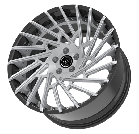 Brushed Center 2-Piece Forged Wheels Multi Spoke Aluminum Alloy Rims