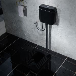 Black Satined Surface Ceramic Squat Toilet Sanitary Ware Washdown WC