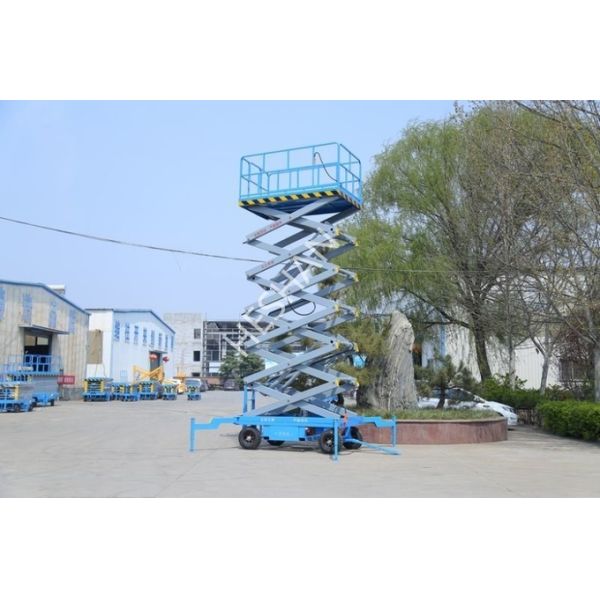 10M Single Person Mobile Scissor Lift Electric Hydraulic 500kg Load Capacity