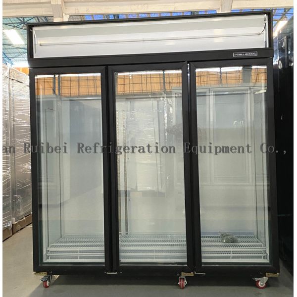 Glass Door Upright Display Freezer with CE