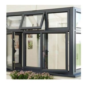 Double Glazed Black Aluminum Alloy Awning Windows