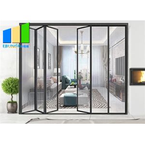 Low - E Glass Accordion Balcony Custom Bi Fold Aluminum Glass Doors For Veranda