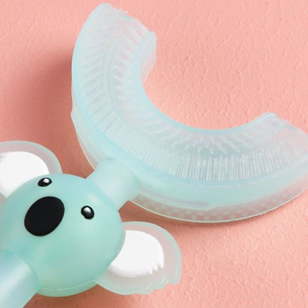 360 Manual Baby Silicone Teether Toothbrush Eco Friendly Bear Shaped