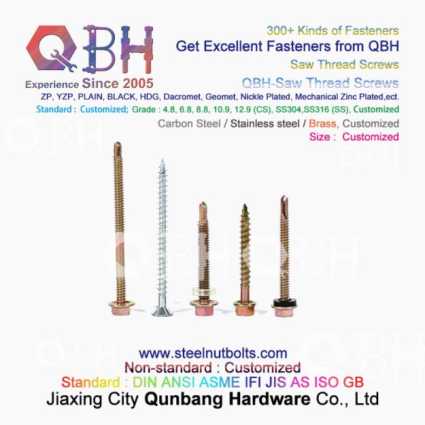 QBH Color Zinc Plated Hex Socket Groove Big Flat Head Self-Drilling Screw