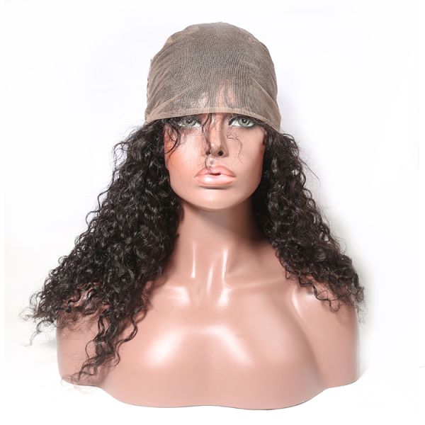 Natural Color Italian Black Human Hair Wave Front Lace Wigs For Women