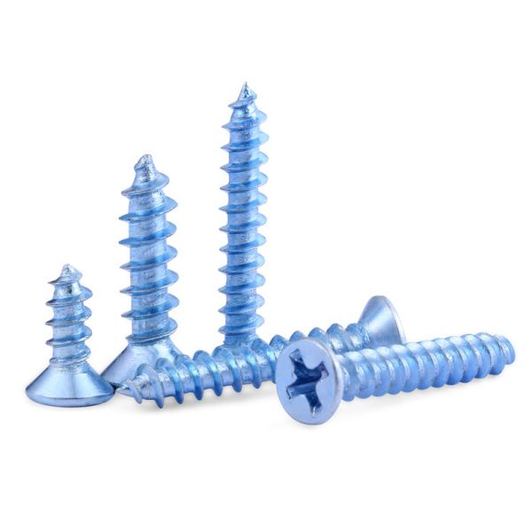 Zinc Plated Hardened Steel Undercut Flat Head Pointed Screws Countersunk Head Tapping Screws for Sheet Metal
