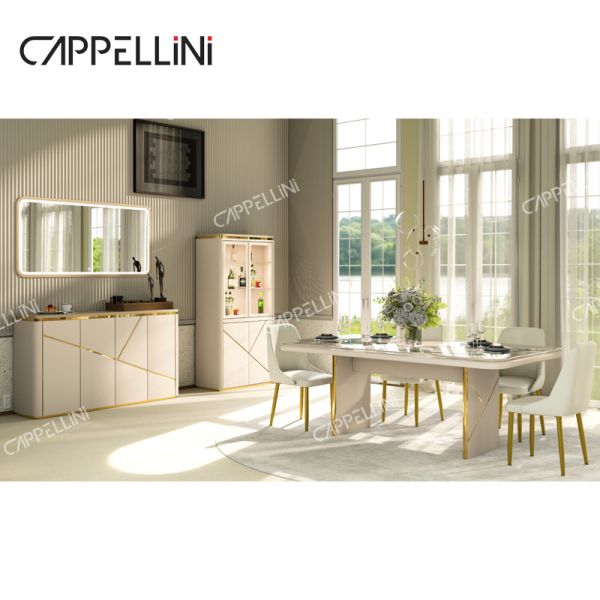 Luxury Modern Wooden Storage Living Room Cabinets Home Furniture Dining Buffet Wood Sideboard Cabinet With Mirror