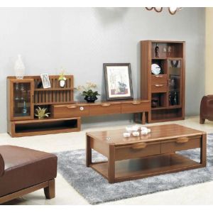 Cheap Melamine Finishing Living Room Wall Units Solid / Rubber Wood Material wholesale