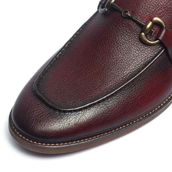 Comfortable Mens Genuine Burgundy Leather Dress Shoes