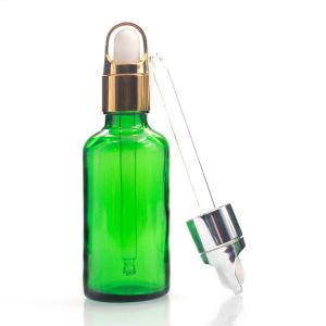 China Manufacturers Hot Sale Green 50ml Bottles For Essential Oils With Glass Dropper on sale