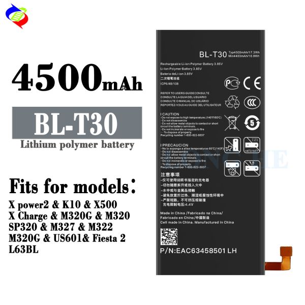 BL-T30 Rechargeable Battery for LG X Power 2 Power2 II M320 T30 K10 Power Cell Phone Battery
