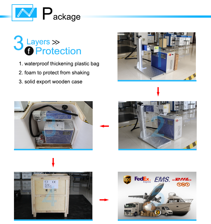 20W 30W 50W Separate Portable Fiber Laser Marking Machine for Metal Stainless Steel