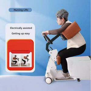 Electric Standing Lift Wheelchair for Rehabilitation Brown Leather