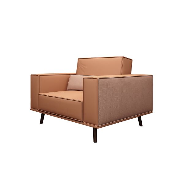 Light luxury design furniture of fashion sofas by Leather upholstered with glossy painting wood frame