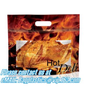 Hot chicken bags, Polypropylene Pouches, rotisserie chicken bags, Stand up