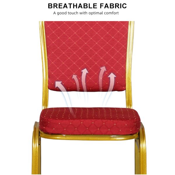 Gold metal chair frames in production quality check