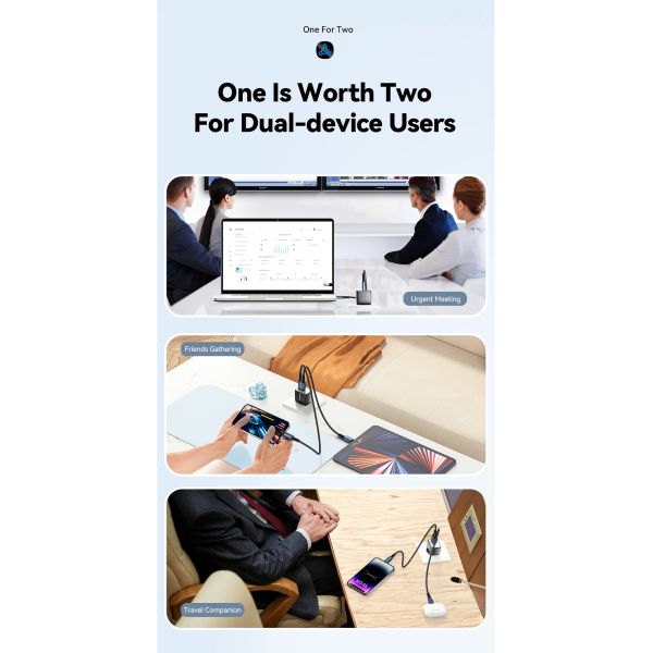 ESSAGER ES-CD39 33W 2 Ports PD Gan Charger 30W USB C Power Adapter