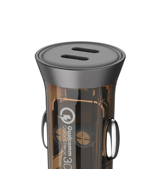 Universal Dual Port Car Charger QC 3.0 50W PD Quick Power Type C USB Car Charger