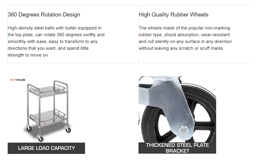 4 Pack Wheels 8 X 2 Inch With Dual Locking Break Rubber Swivel Wheel 360 Degrees Rolling Tower Heavy Duty Scaffolding Caster