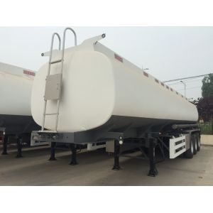 Cheap 45000 Liters Oil Fuel Tank Trailer , Tri Axle Tanker Trailer Carbon Steel Body wholesale