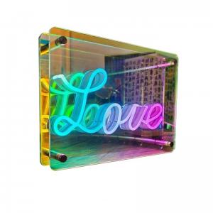 Cheap Indoor Advertising Infinity Mirror Neon Sign with Colorful Acrylic Light Box Display wholesale