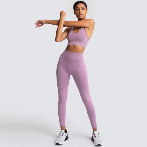 Ropa Deportiva Mujer Custom Logo Workout Wear Suit Women Sportswear Set Activewear High Waist Seamless Fitness Yoga Sets Women