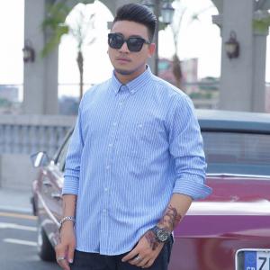 China Customized Logo Printing Fashion Autumn Mens Long Sleeve Shirts Plus Size Men's Shirts on sale