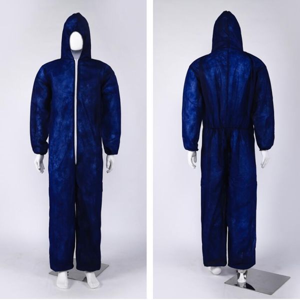 Disposable PP Coverall Single Layer Nonwoven Full Coverage Moderate Protection Low Cost Front Zipper with Hood